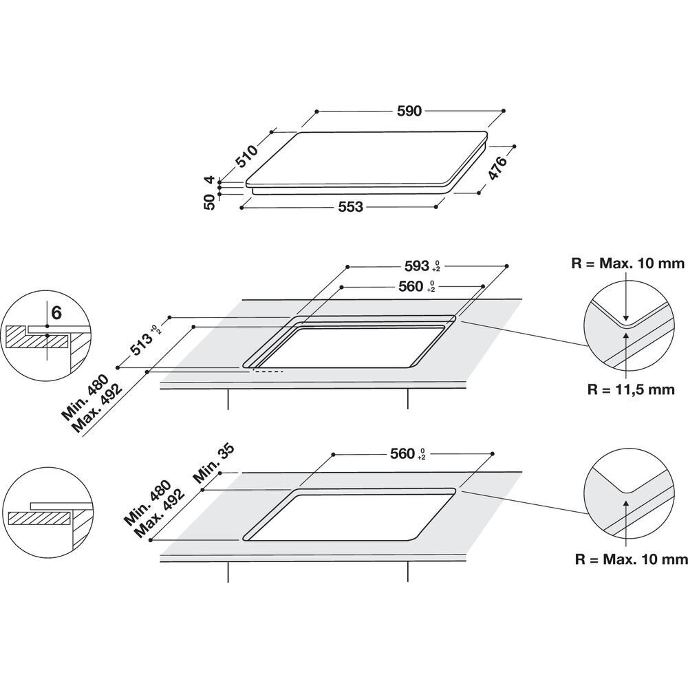 Whirlpool WB S2560 NE cena un informācija | Plīts virsmas | 220.lv