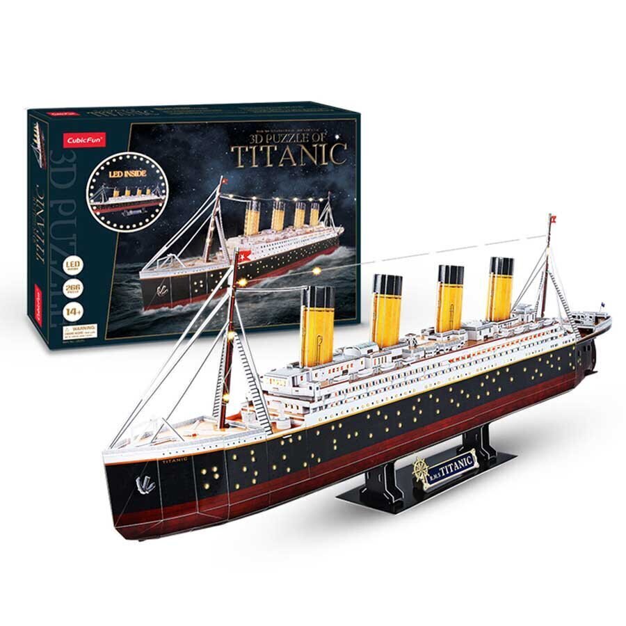 3D puzle CubicFun Titanic LED 246 d. cena un informācija | Puzles, 3D puzles | 220.lv