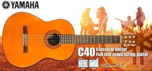 Klasiskās ģitāras komplekts Yamaha C40 4/4 cena un informācija | Ģitāras | 220.lv