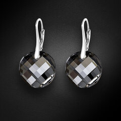 Серебряные серьги "Луна (Silver Night)" с кристаллами Swarovski™ цена и информация | Серьги | 220.lv