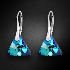 Серебряные серьги "Осирис (Bermuda Blue)" с кристаллами Swarovski™ цена и информация | Серьги | 220.lv