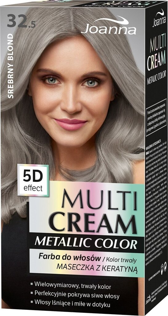 Matu krāsa Joanna Cream Cream Metallic Color, 32.5 Silver Blonde cena un informācija | Matu krāsas | 220.lv