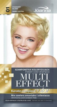 Окрашивающий шампунь для волос Joanna Multi Effect 35 г, 01 Sandy Blonde цена и информация | Краска для волос | 220.lv