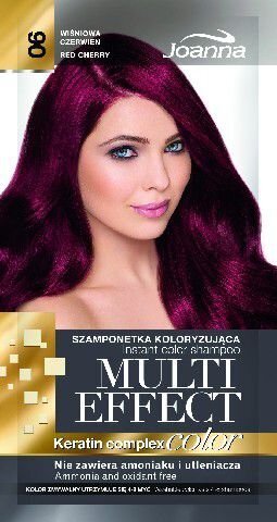 Tonējošais matu šampūns Joanna Multi Effect 35 g, 06 Red Cherry cena un informācija | Matu krāsas | 220.lv