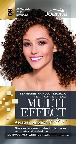 Tonējošais matu šampūns Joanna Multi Effect 35 g, 09 Nut Brown cena un informācija | Matu krāsas | 220.lv