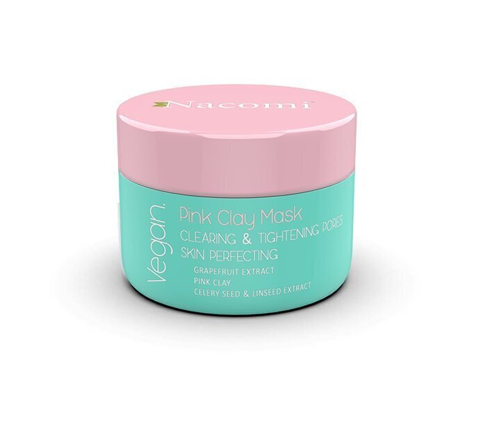 Sejas maska Nacomi Vegan Pink Clay Mask 50 ml cena un informācija | Sejas maskas, acu maskas | 220.lv