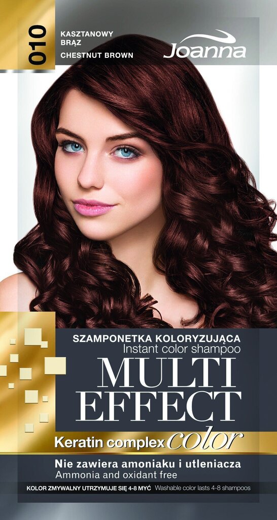 Tonējošais matu šampūns Joanna Multi Effect 35 g, 10 Chestnut Brown цена и информация | Matu krāsas | 220.lv