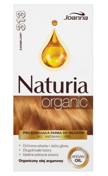 Matu krāsa Joanna Naturia Organic, 313 Caramel cena un informācija | Matu krāsas | 220.lv