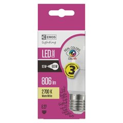 LED spuldze EMOS A60 10W E27 WW Ra95 cena un informācija | Spuldzes | 220.lv