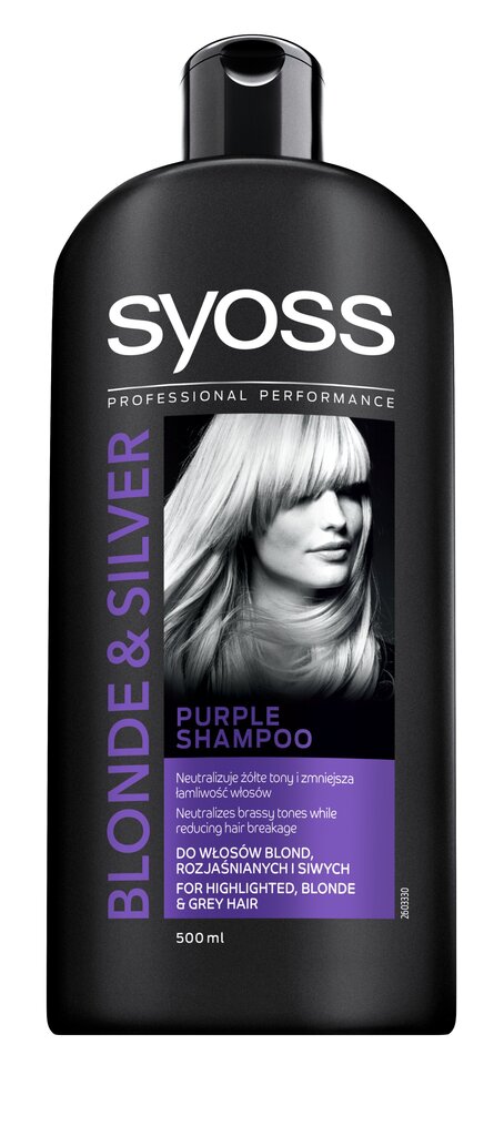 Šampūns šķīpsnās balinātiem, gaišiem un sirmiem matiem Syoss "Blonde & Silver" 500 ml цена и информация | Šampūni | 220.lv