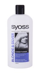 Бальзам для осветленных, светлых и седых волос Syoss "Blonde & Silver" 500 мл цена и информация | Бальзамы, кондиционеры | 220.lv