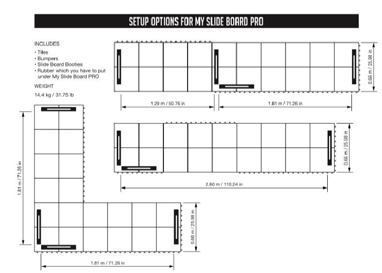 My Slide Board PRO Slidošanas Trenažieris, 330cm X 66cm X 1.1cm cena un informācija | Hokejs | 220.lv