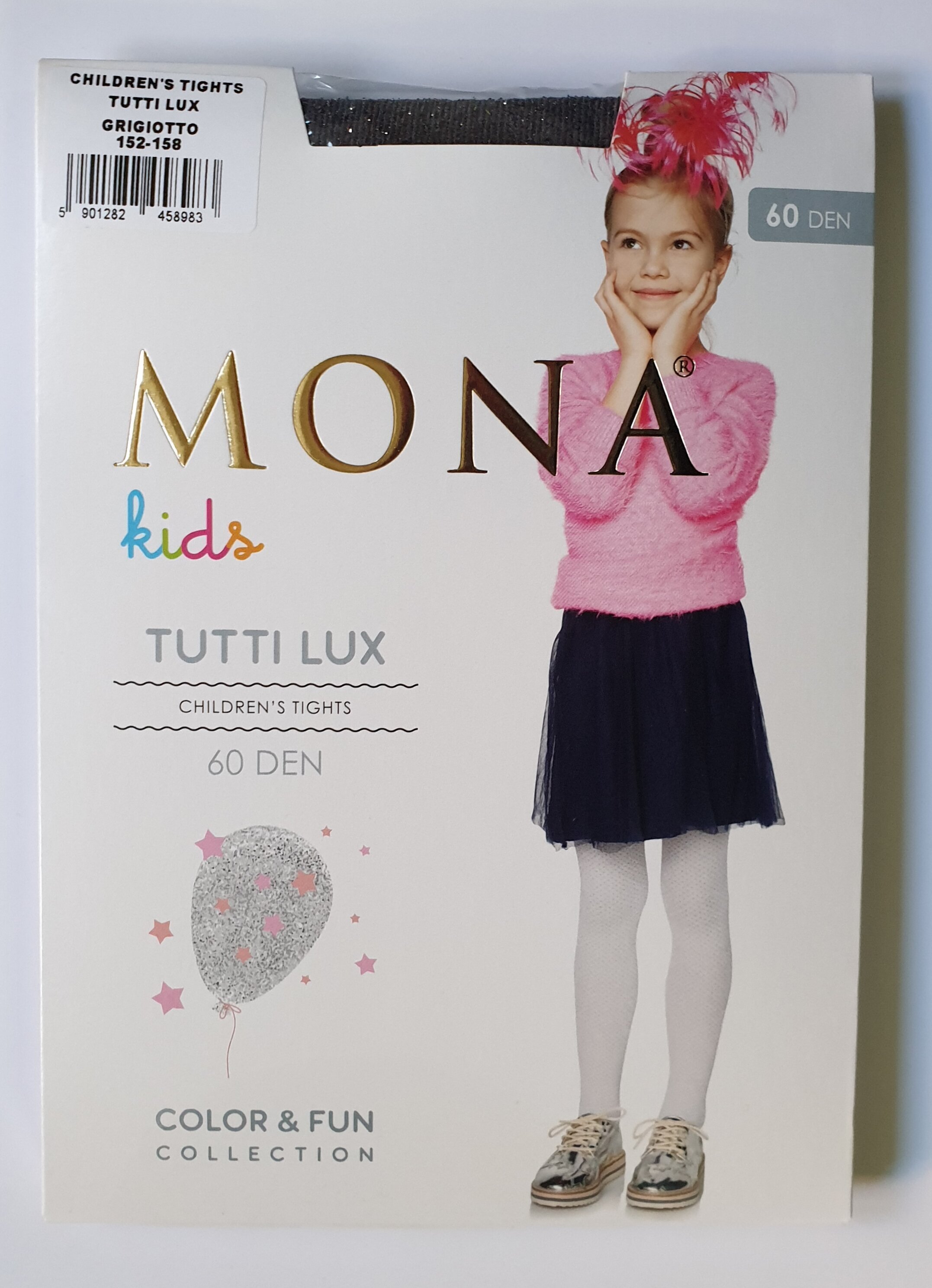Meiteņu zeķbikses ar rakstu un lureksu MONA Tutti Lux 60 Grigiotto cena |  220.lv