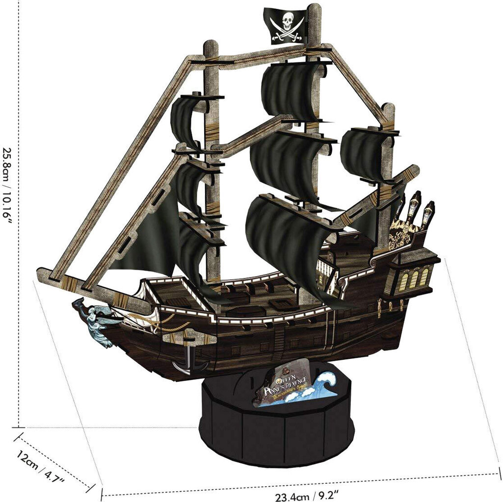 3D puzle CubicFun Queen Anne's Revenge 100 d. цена и информация | Puzles, 3D puzles | 220.lv