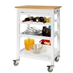 Кухонный шкаф на колесиках SoBuy FKW16-WN, белый цена и информация | Кухонные шкафчики | 220.lv