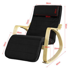 Šūpuļkrēsls SoBuy FST16-SCH, melns cena un informācija | Atpūtas krēsli | 220.lv