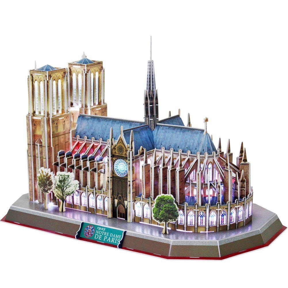 3D puzle CubicFun Notre Dame De Paris (ar LED apgaismojumu) 149 d. cena un informācija | Puzles, 3D puzles | 220.lv