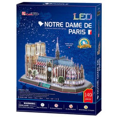 3D пазлы CubicFun Notre Dame De Paris (с LED освещением) 149 деталей цена и информация | Пазлы | 220.lv