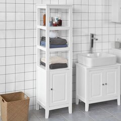 Augsts vannas istabas skapītis SoBuy FRG205-W, balts цена и информация | Шкафчики для ванной | 220.lv