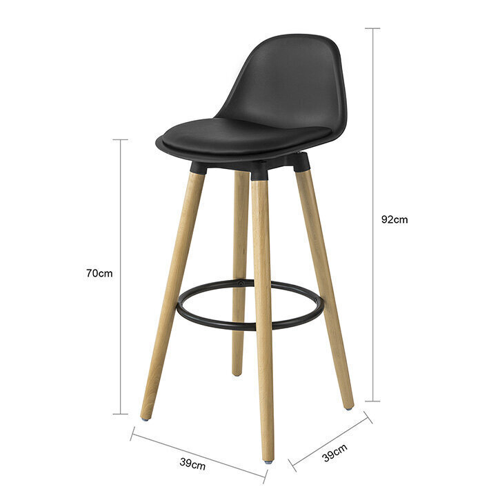 Bāra krēsls SoBuy FST70-SCH, melns/brūns цена и информация | Virtuves un ēdamistabas krēsli | 220.lv
