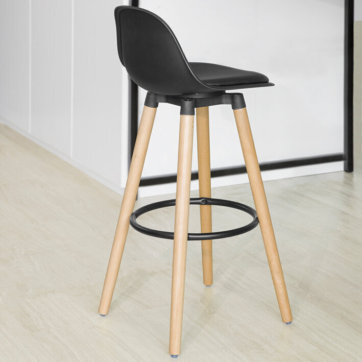 Bāra krēsls SoBuy FST70-SCH, melns/brūns цена и информация | Virtuves un ēdamistabas krēsli | 220.lv