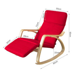 Кресло-качалка SoBuy FST16-R, красное/коричневое цена и информация | Кресла для отдыха | 220.lv
