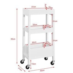 Кухонный шкаф на колесиках SoBuy FKW49-W, белый цена и информация | Кухонные шкафчики | 220.lv