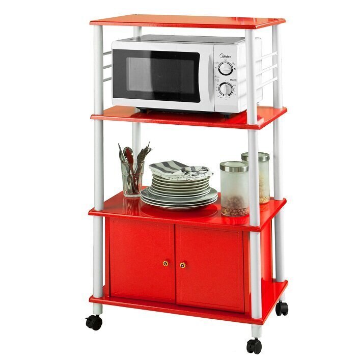 Virtuves skapītis uz ritentiņiem SoBuy FRG12-R, sarkans cena un informācija | Virtuves skapīši | 220.lv