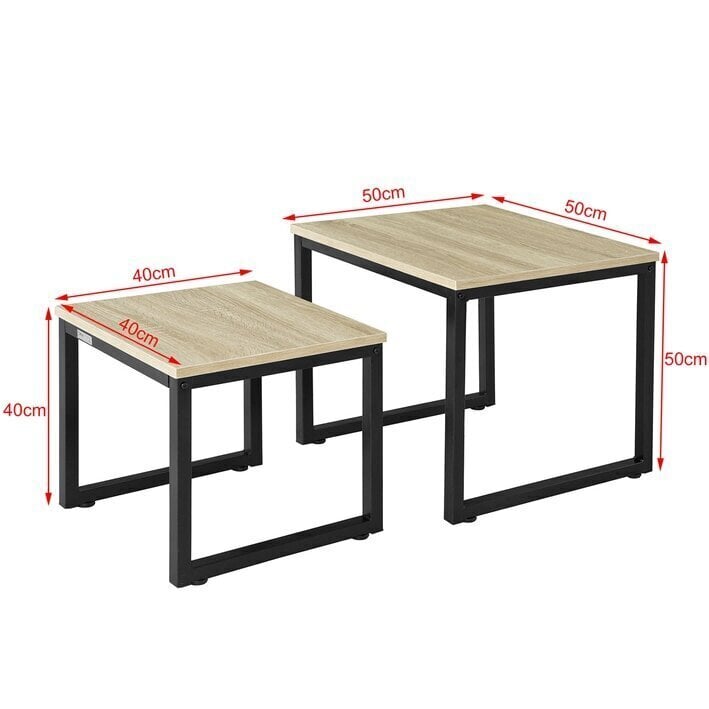 Divu galdiņu komplekts SoBuy FBT42-N, brūns/melns cena un informācija | Žurnālgaldiņi | 220.lv