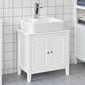 Grīdas vannas istabas skapītis uzstādīšanai zem izlietnes SoBuy FRG202-W, balts cena un informācija | Vannas istabas skapīši | 220.lv