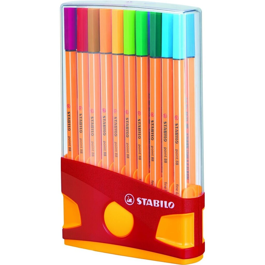 Tintes pildspalvu komplekts STABILO Point 88 Color Parade|20 krāsas cena un informācija | Modelēšanas un zīmēšanas piederumi | 220.lv