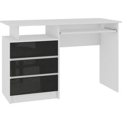 Письменный стол NORE CLP 135, белый/черный цена и информация | Компьютерные, письменные столы | 220.lv