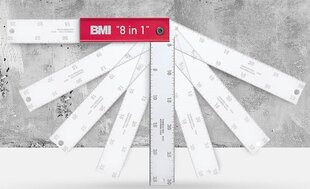 <p>Профессиональный измеритель угла наклона BMI 8 IN 1 (400x150 мм)</p>
 цена и информация | Механические инструменты | 220.lv