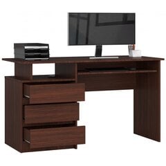 Письменный стол NORE CLP 135, коричневый цена и информация | Компьютерные, письменные столы | 220.lv