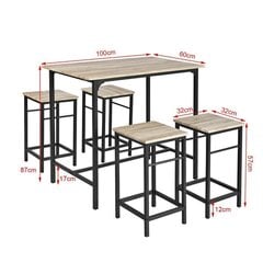 Комплект для столовой SoBuy OGT11-N, серый/черный цена и информация | Комплекты мебели для столовой | 220.lv