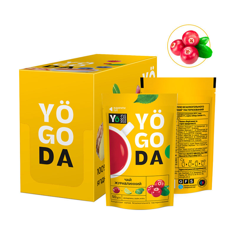 Yogoda Dzērveņu tēja, 12 x 50g цена и информация | Tēja | 220.lv