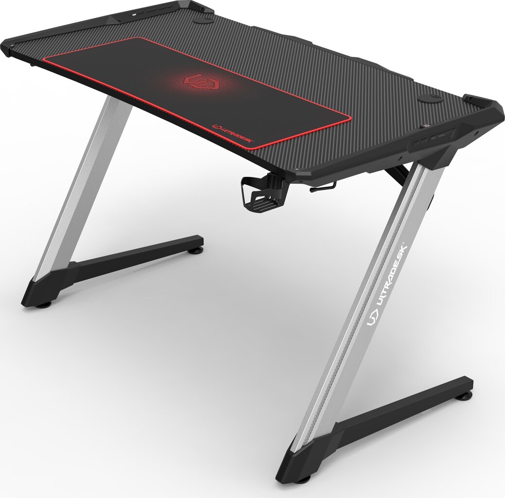 Spēļu galds Ultradesk Racer, melns cena un informācija | Datorgaldi, rakstāmgaldi, biroja galdi | 220.lv