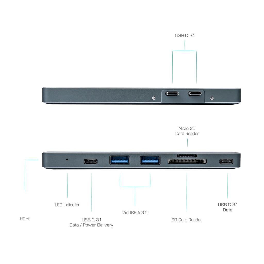 USB Centrmezgls i-Tec C31MBPADA  HDMI SD Micro SD cena un informācija | Portatīvo datoru dzesēšanas paliktņi un citi piederumi | 220.lv