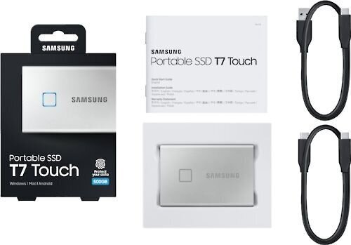 SAMSUNG T7 Touch 1TB USB 3.2 Write speed 1000 MBytes/sec Read speed 1050 MBytes/sec MU-PC1T0S/WW цена и информация | Ārējie cietie diski | 220.lv