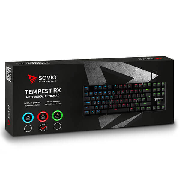 Savio Tempest RX Red cena un informācija | Klaviatūras | 220.lv