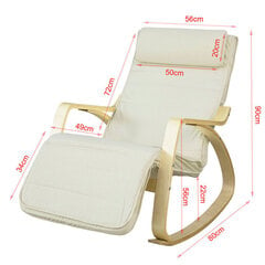 Šūpuļkrēsls SoBuy FST16-W, krēmkrāsas/brūns цена и информация | Кресла в гостиную | 220.lv
