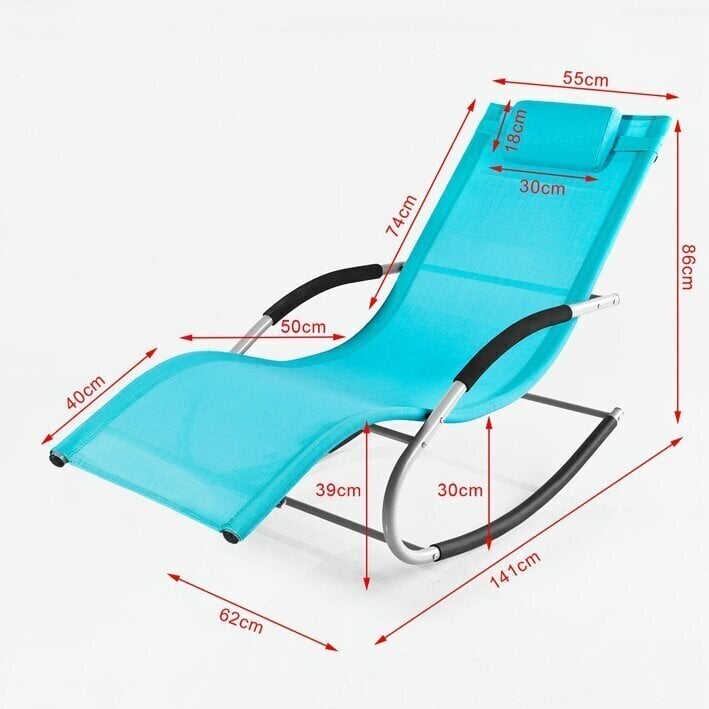 Āra šūpuļkrēsls SoBuy OGS28-HB, zils cena un informācija | Sauļošanās krēsli | 220.lv