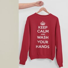 Свитер "Keep Calm Wash Your Hands", красный цена и информация | Оригинальные свитеры | 220.lv