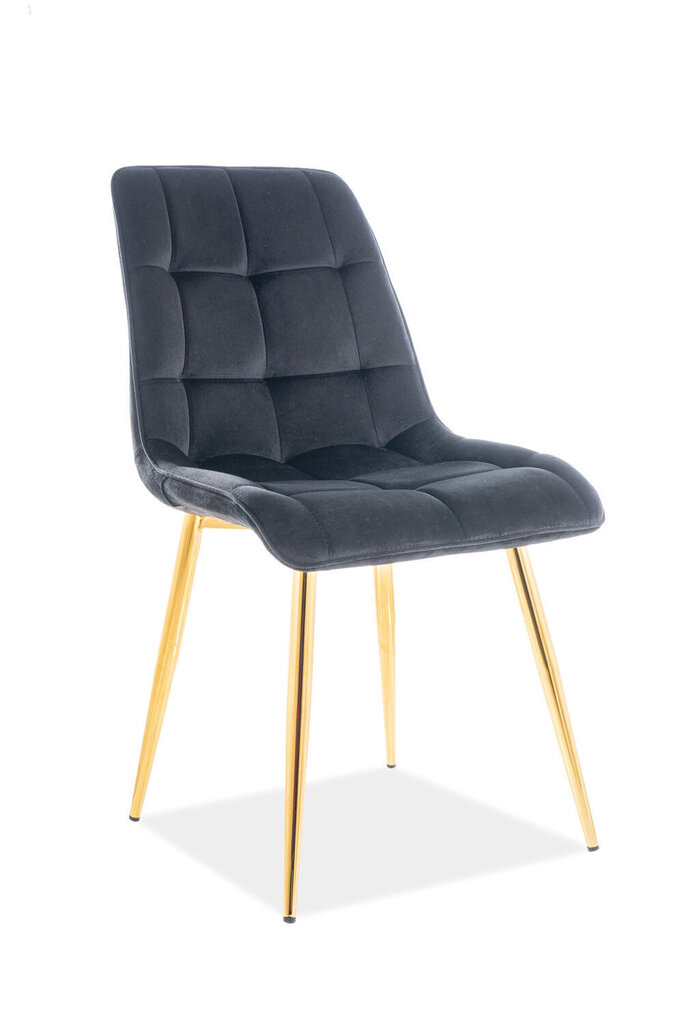 4-u krēslu komplekts Signal Meble Chic, melns/zeltains cena un informācija | Virtuves un ēdamistabas krēsli | 220.lv