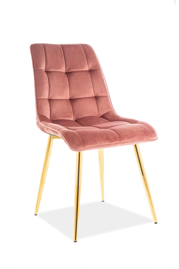 4-u krēslu komplekts Signal Meble Chic, rozā/zelta цена и информация | Virtuves un ēdamistabas krēsli | 220.lv
