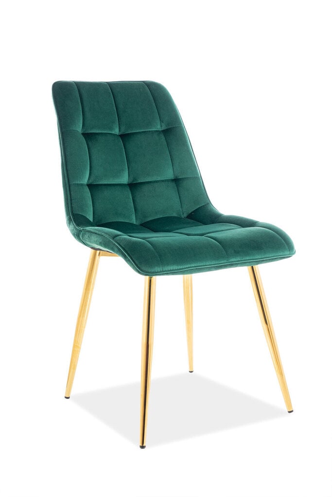 4-u krēslu komplekts Signal Meble Chic, zaļš/zelta цена и информация | Virtuves un ēdamistabas krēsli | 220.lv