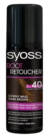 Sprejs sakņu pārklāšanai Syoss Color Root Retoucher Dark Brown, 120 ml cena un informācija | Matu krāsas | 220.lv