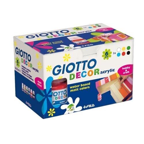 Akrila krāsas Fila Giotto 6krx25ml 538200 cena un informācija | Modelēšanas un zīmēšanas piederumi | 220.lv