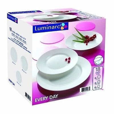 Trauku komplekts Everyday Luminarc, 18 daļas цена и информация | Trauki, šķīvji, pusdienu servīzes | 220.lv