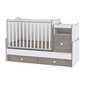 Augoša bērna gultiņa ar kumodi Lorelli Trend Plus New, 110x62, baltas/brūnas krāsas цена и информация | Zīdaiņu gultas | 220.lv